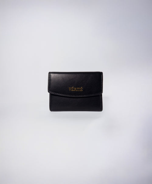 Billetera Aura Negra en Cuero Vegano / Aushan Viviin Leather